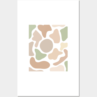 Neutral Warm Tones Patel Pink Abstract Shapes  Pattern Posters and Art